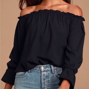 Lulu's Black Off-Shoulder Blouse